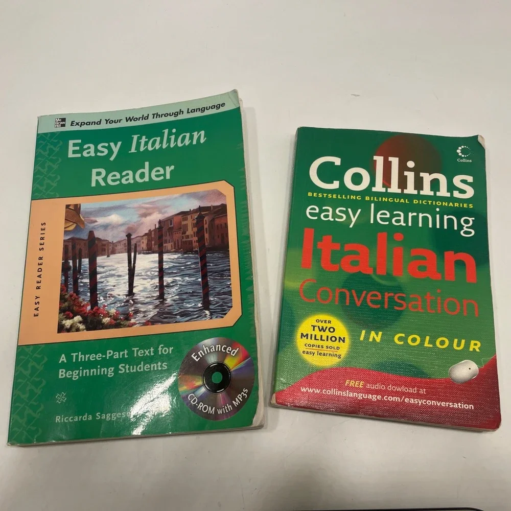 Lot of 2 Italian Language books (cd rom missing)